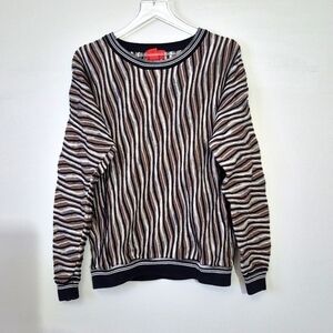 Vintage 90s J Simon 3D Knit Hip-hop Dad Pullover Cotton Sweater, Size M